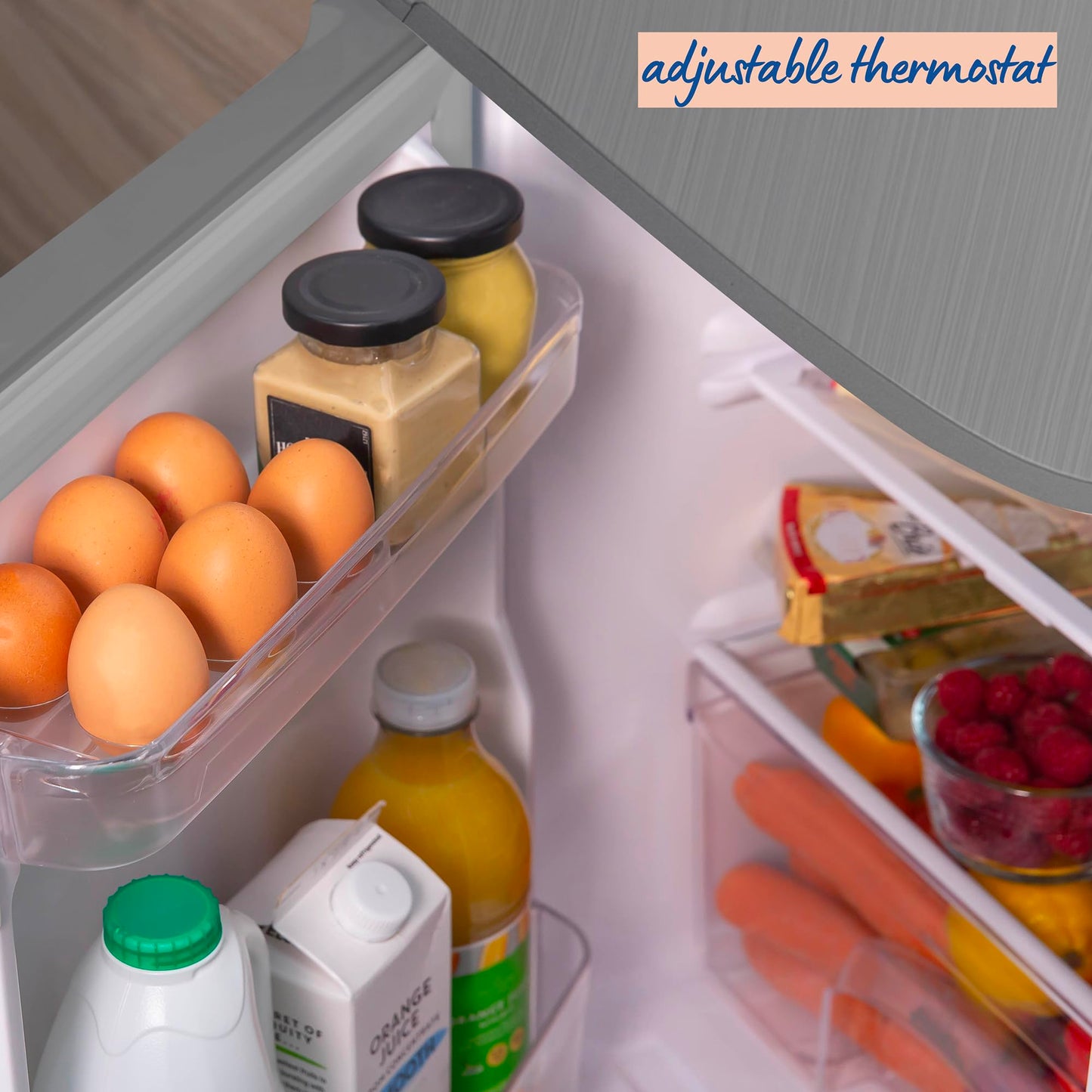 Russell Hobbs Undercounter Fridge Freezer 48cm Wide 85 Litre Total Capacity 61L/24L, LED Light