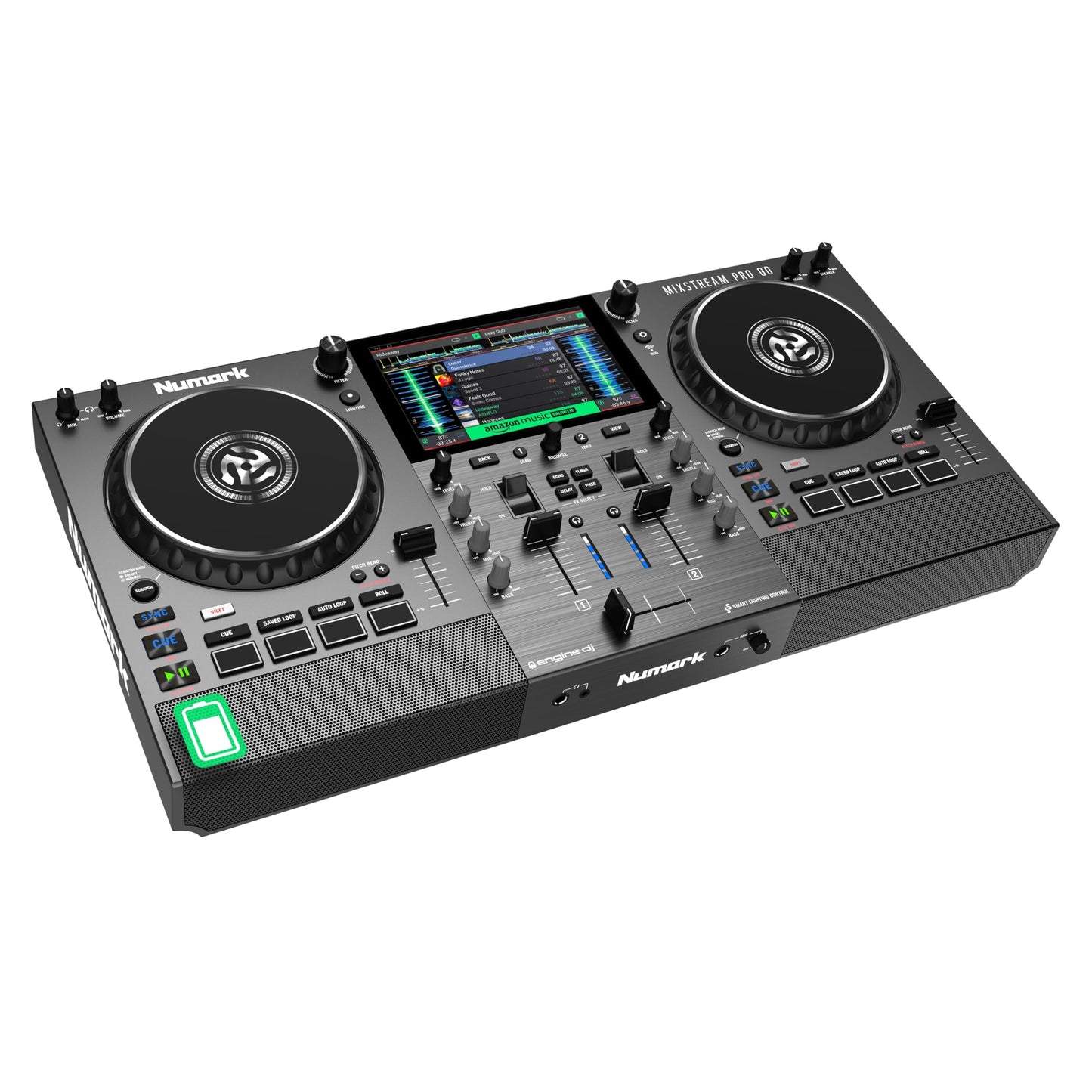 Numark Mixstream Pro Go Portable DJ Controller with Battery, Mixer with Stem Separation