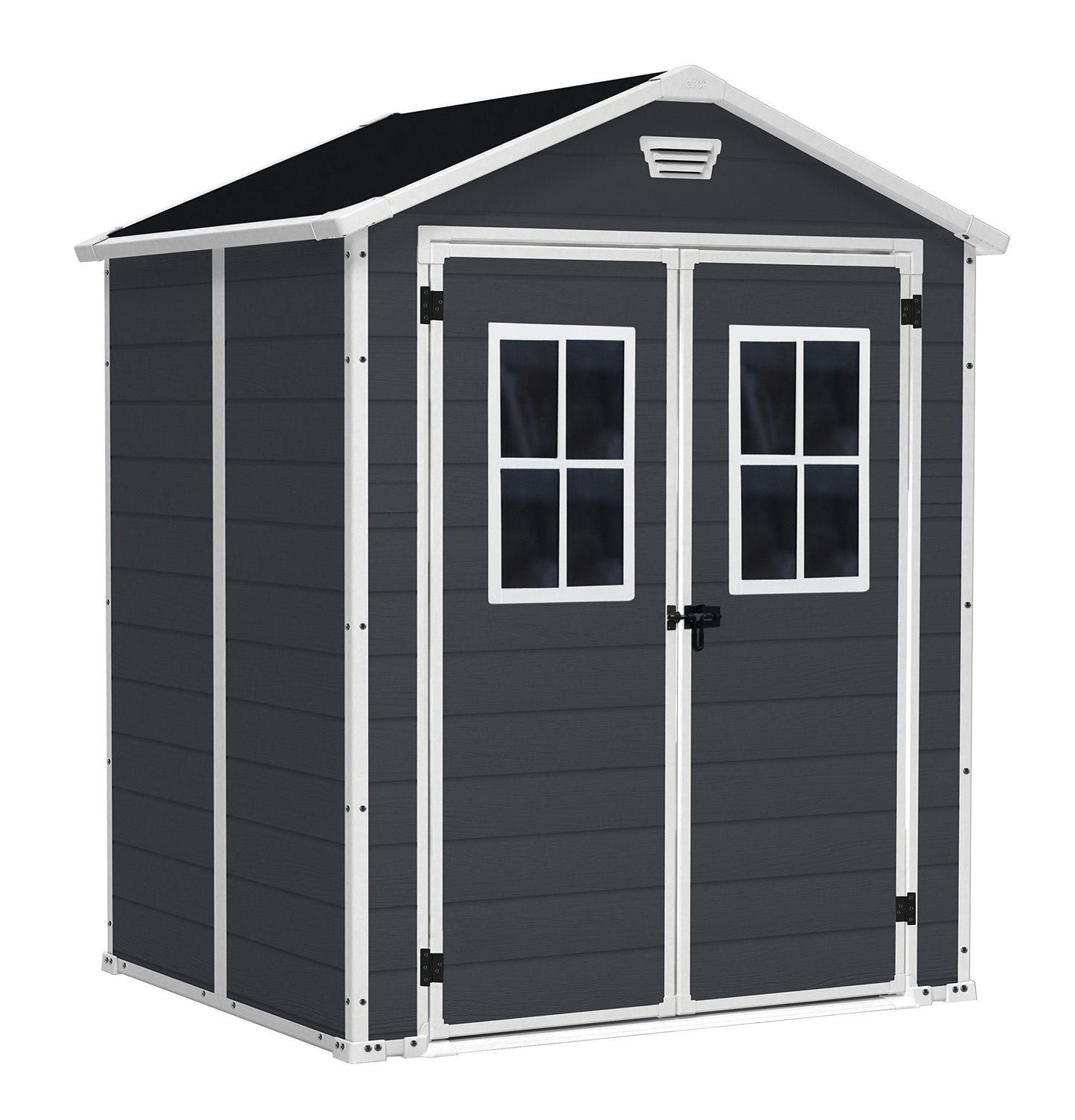 KETER 12-938205 Chalet and Garden Shed Premium Resin 65Dd Ant, Anthracite, 185 x 152 x 226 cm