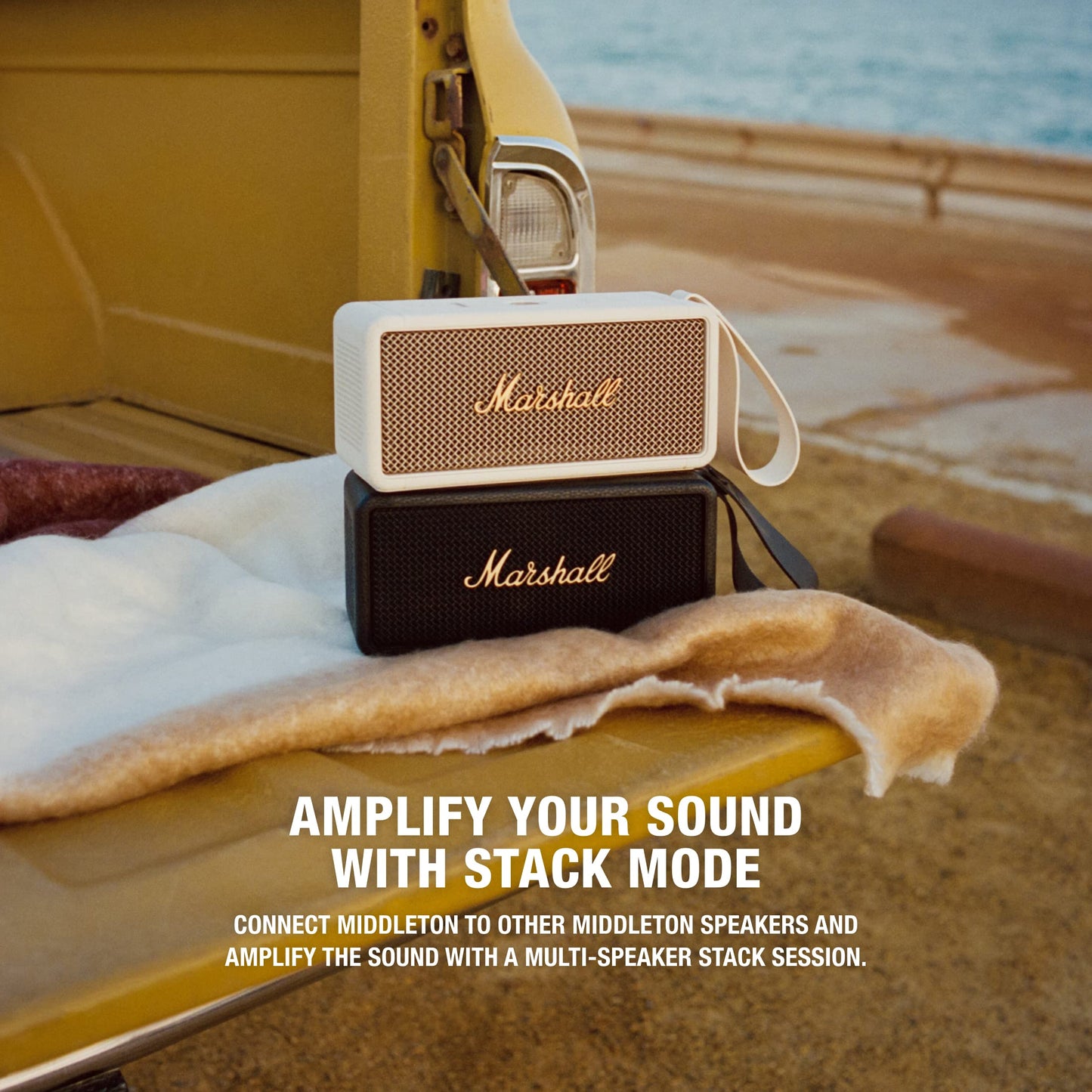 Marshall Middleton Bluetooth Wireless Portable Speaker, 20+ hours portable playtime