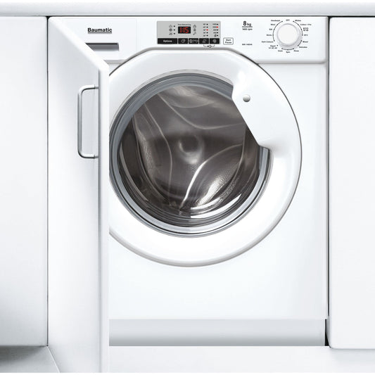 Baumatic BWI148D4E Integrated 8kg Washing Machine with 1400 rpm - White - D Rated