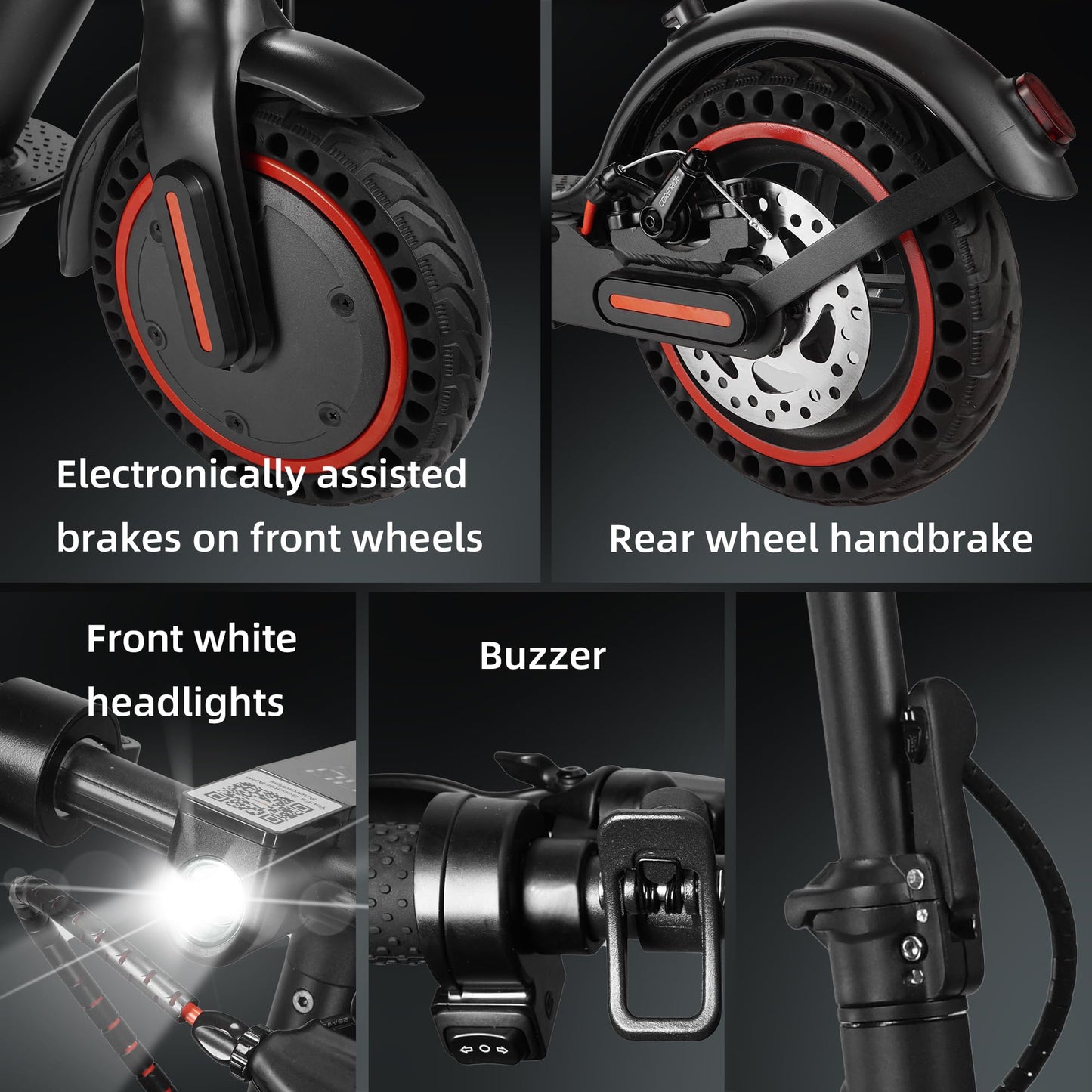 LOFIR 8.5" Aluminum Alloy Folding Electric Scooter Connectivity App Legal for Road Including Lock Function Load